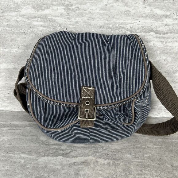 thirty-one Handbags - Thirty One 31 Bag Navy Blue brown Stripe brown Lining cross body